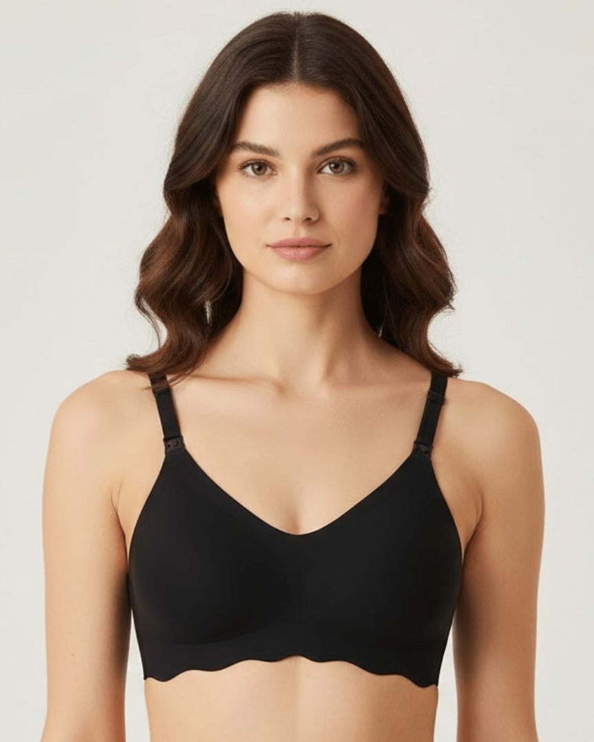 Seamless Breathable Wireless Comfort Bra in BLACK - Wireless Comfort | Lumisensy