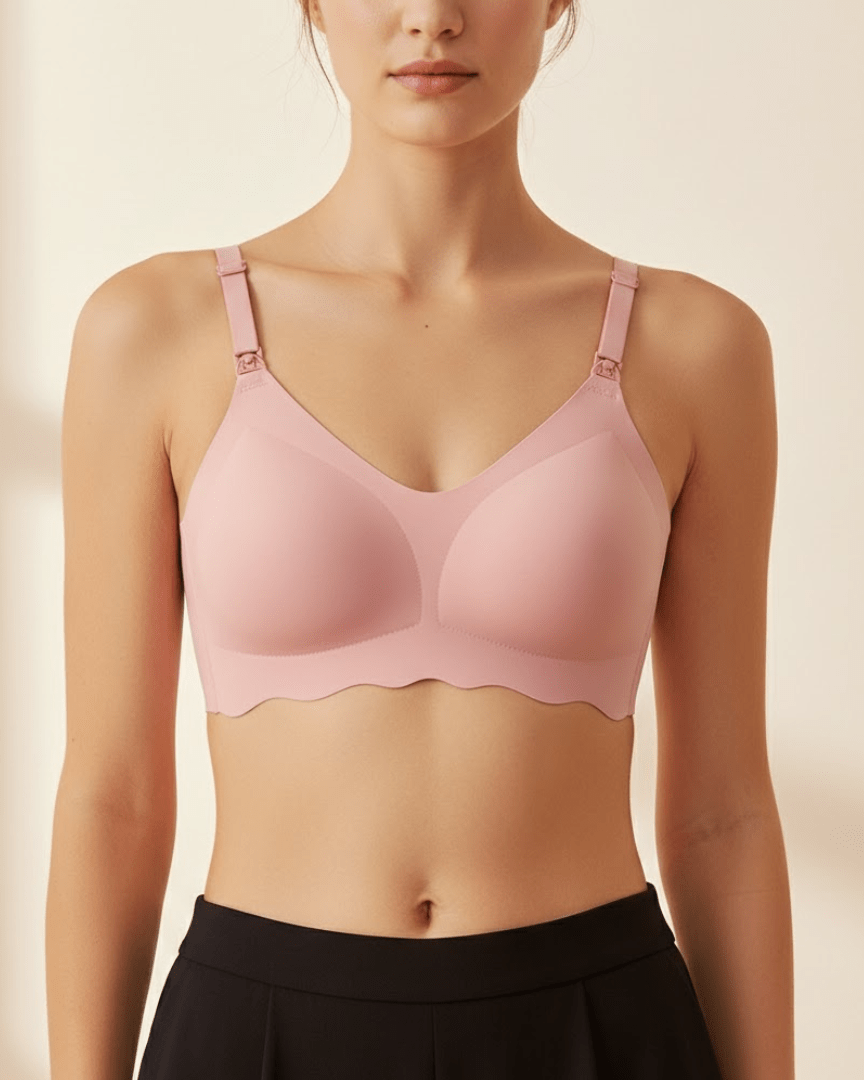 Seamless Breathable Wireless Comfort Bra in PINK - Wireless Comfort | Lumisensy