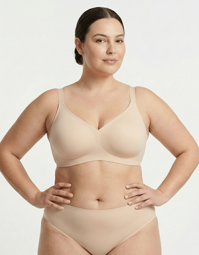 Classic Seamless Wireless Jelly Support Bra in Brown - Cloud-Lift Support | Lumisensy