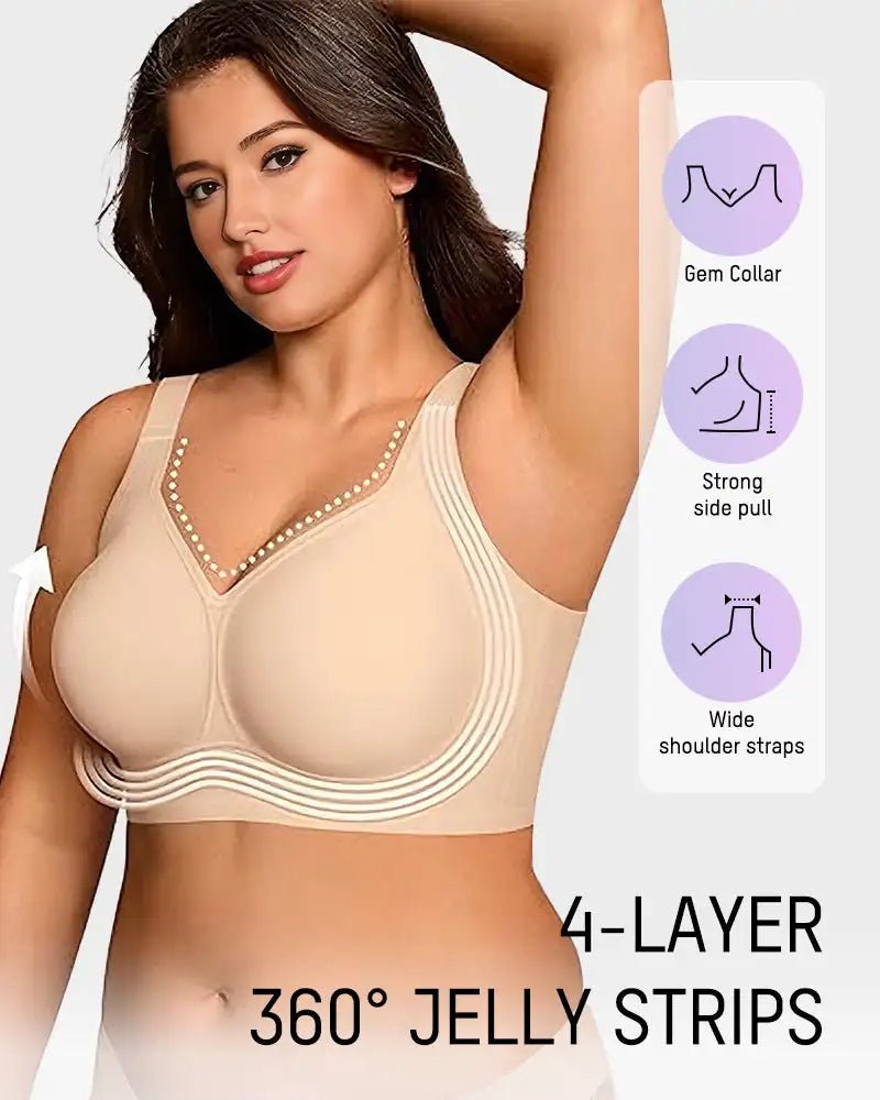 CloudBound™ Wireless Jelly Bra — Cloud-Lift Support in Black - Cloud-Lift Support | Lumisensy