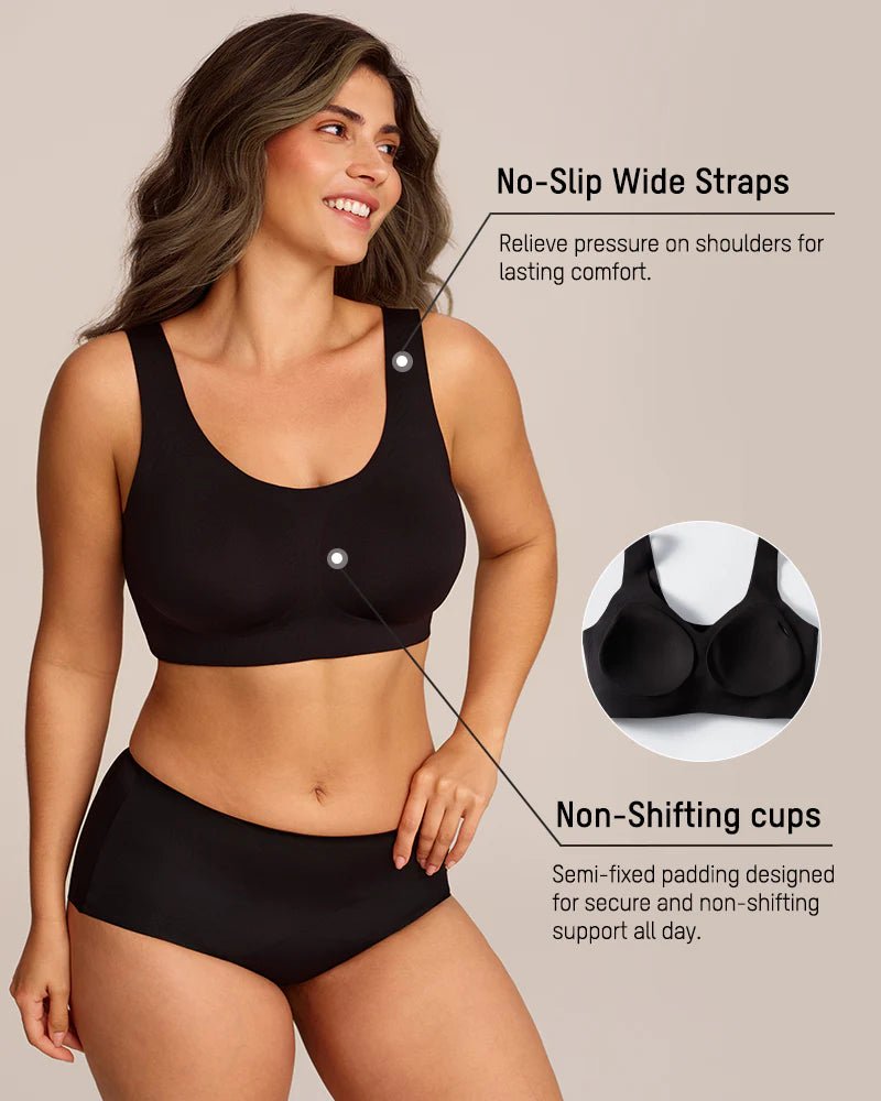 CloudBound™ Wireless Jelly Bra — Cloud-Lift Support in Black - Cloud-Lift Support | Lumisensy