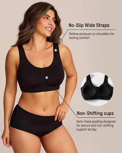 CloudBound™ Wireless Jelly Bra — Cloud-Lift Support in Black - Cloud-Lift Support | Lumisensy