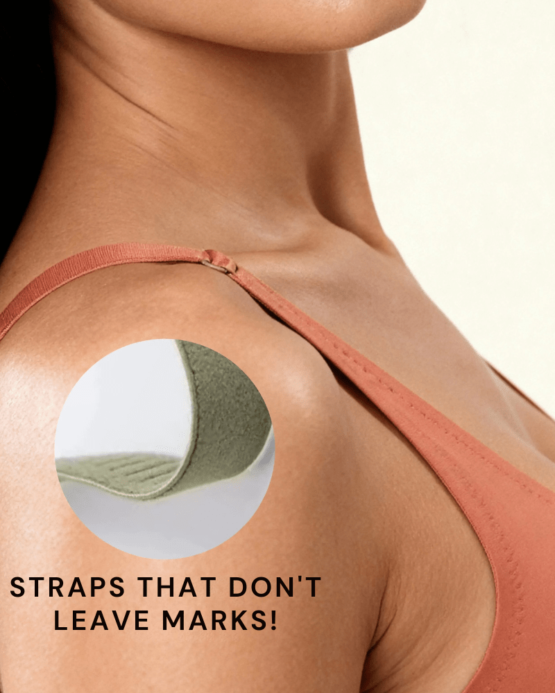 Fit Bra with Removable Pads and Thin Straps in Sand - Thin Strap Design | Lumisensy
