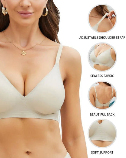 Seamless Wireless Comfort Bra in Pink - Wireless Comfort | Lumisensy