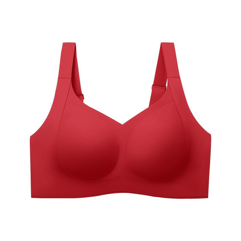 Wireless Push-Up Seamless Jelly Bra in Red - Cloud-Lift Support | Lumisensy