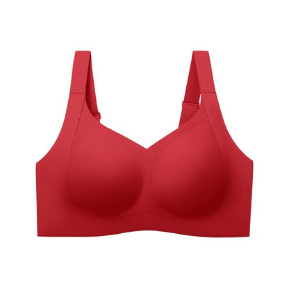 Wireless Push-Up Seamless Jelly Bra in Red - Cloud-Lift Support | Lumisensy