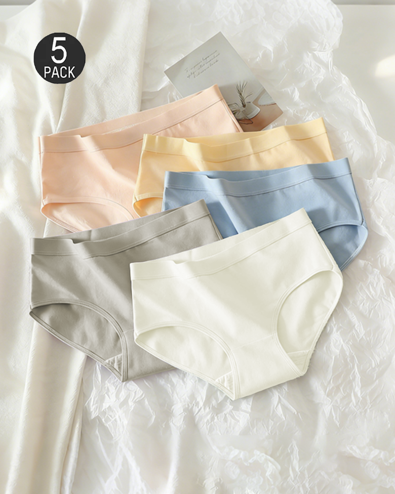 Gentle Soft Breathable Cotton Panties 5-Pack Set1 - Soft Cotton | Lumisensy