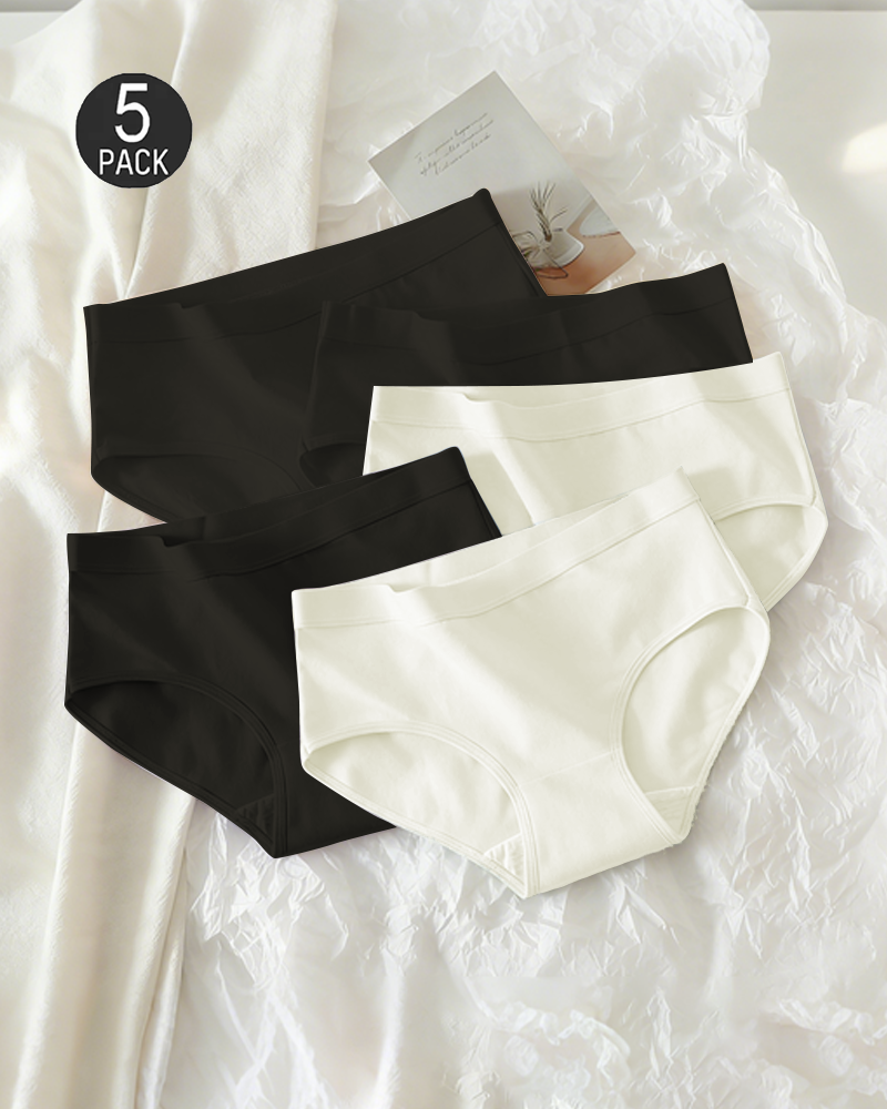 Gentle Soft Breathable Cotton Panties 5-Pack Set2 - Soft Cotton | Lumisensy