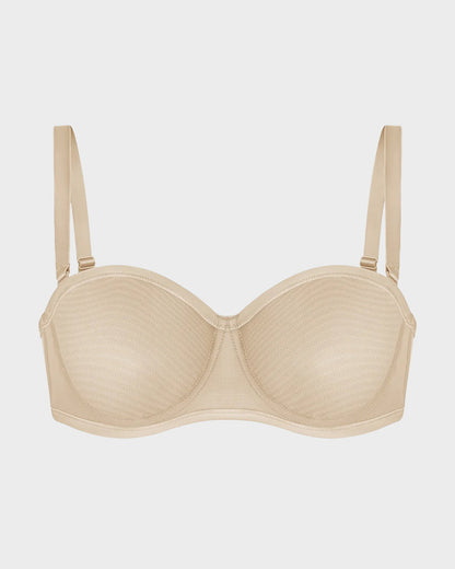 Lumisensy® Strapless Mesh Underwire Balconette Bra