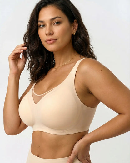 Sutiã Compress Diario - Top Modelador Plus Size in Bege - Plus Size Support | Lumisensy