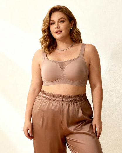 Sutiã Compress Diario - Top Modelador Plus Size in Bege - Plus Size Support | Lumisensy
